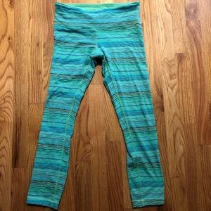 Lululemon Wunder Under Pants Teal Stripe